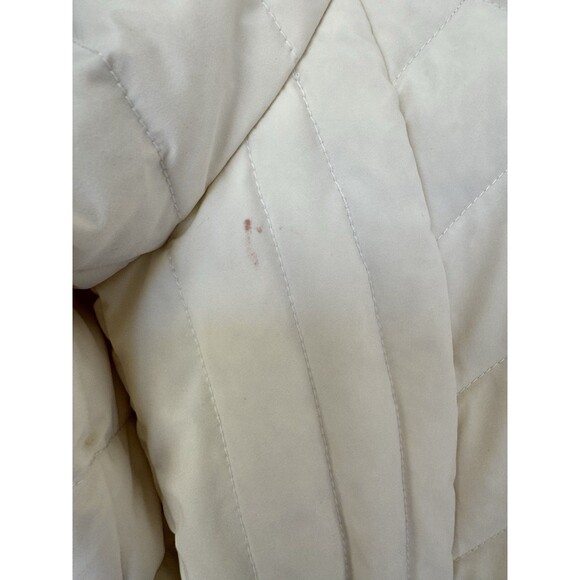 Michael Kors Womens Small Cream Down Fill Packable Winter Hooded Puffer Jacket - Picture 2 of 10